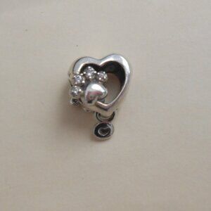 Pandora Sterling “Fur Mom” Heart Charm